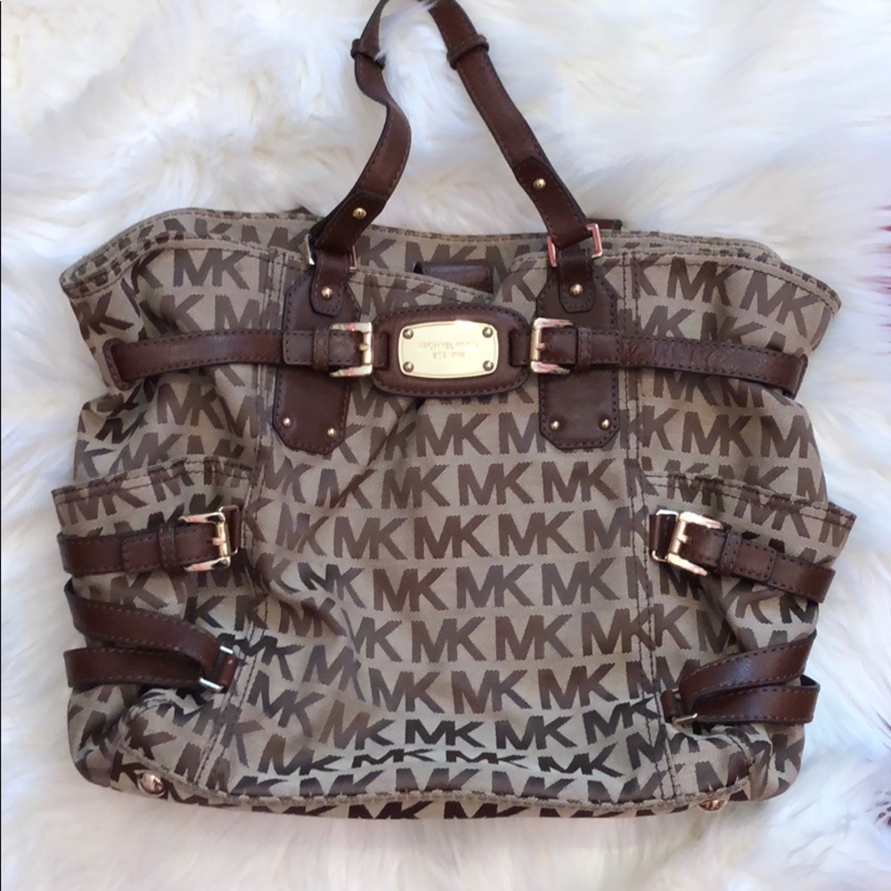 LARGE MICHAEL KORS BAG! MK tan and brown